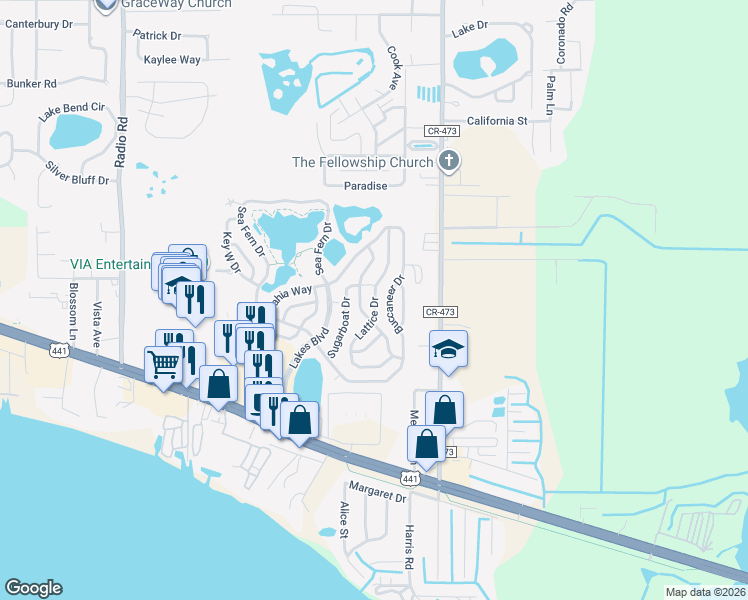 map of restaurants, bars, coffee shops, grocery stores, and more near 32 Lattice Drive in Leesburg