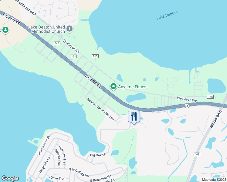 map of restaurants, bars, coffee shops, grocery stores, and more near 6866 Florida 44 in Wildwood