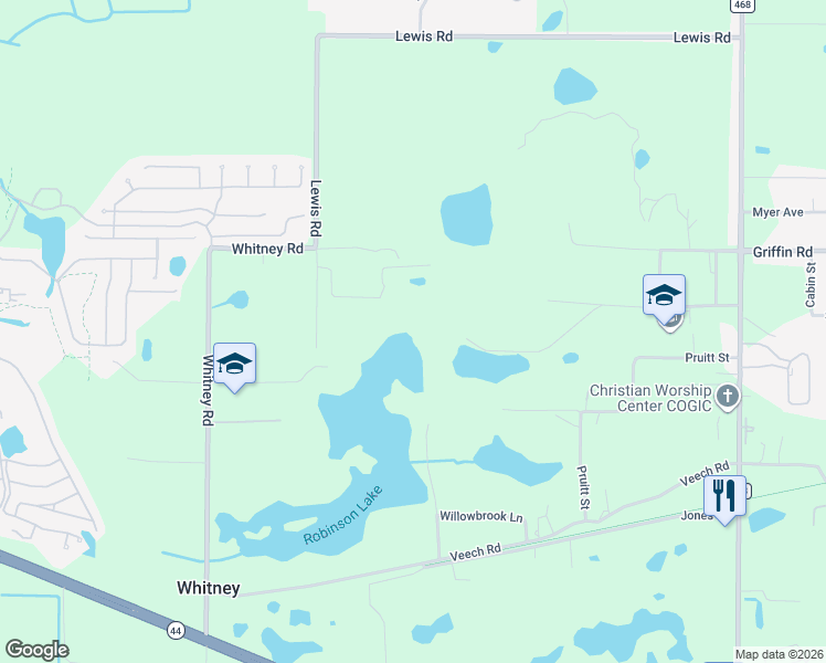 map of restaurants, bars, coffee shops, grocery stores, and more near 1440 Selman Road in Leesburg
