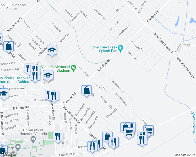 map of restaurants, bars, coffee shops, grocery stores, and more near 309 Westwood Street in Victoria