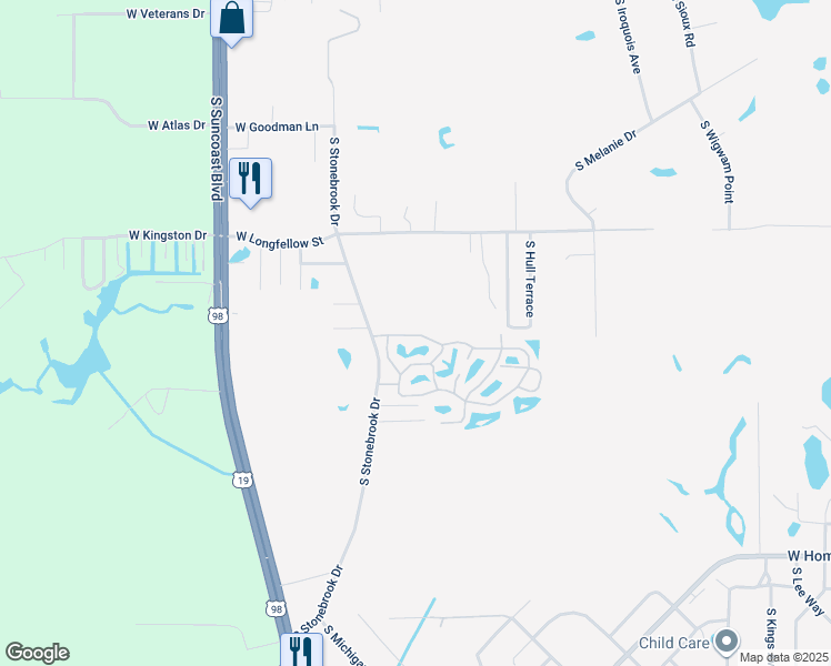 map of restaurants, bars, coffee shops, grocery stores, and more near 8200 West Promenade Drive in Homosassa Springs