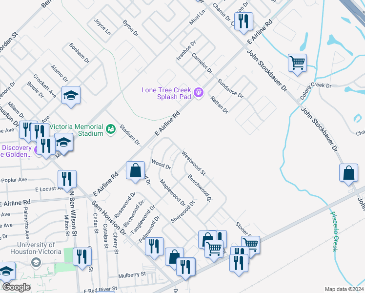 map of restaurants, bars, coffee shops, grocery stores, and more near 606 Westwood Street in Victoria