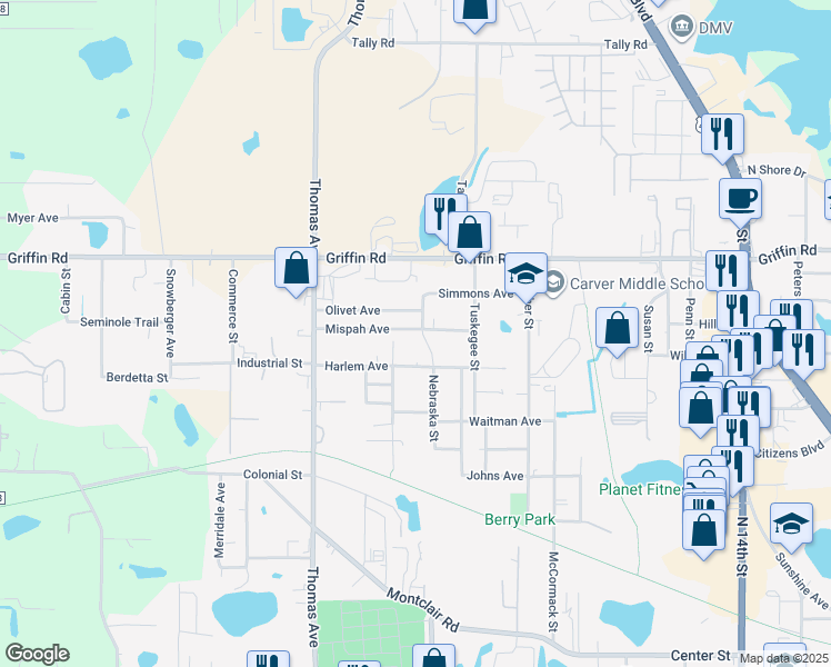 map of restaurants, bars, coffee shops, grocery stores, and more near 2302 Harlem Avenue in Leesburg