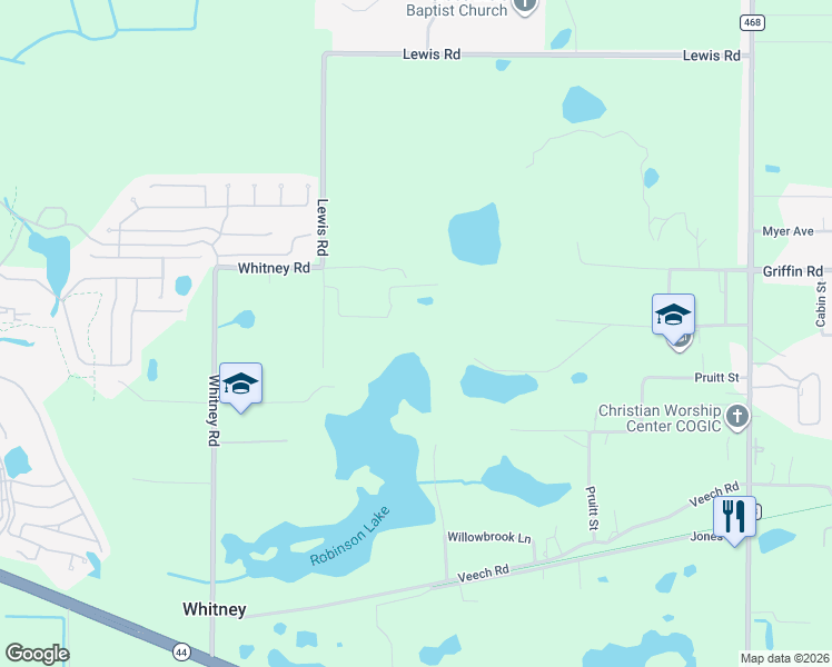 map of restaurants, bars, coffee shops, grocery stores, and more near 1440 Selman Road in Leesburg