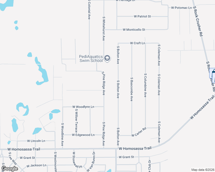 map of restaurants, bars, coffee shops, grocery stores, and more near 2422 South Bolton Avenue in Homosassa