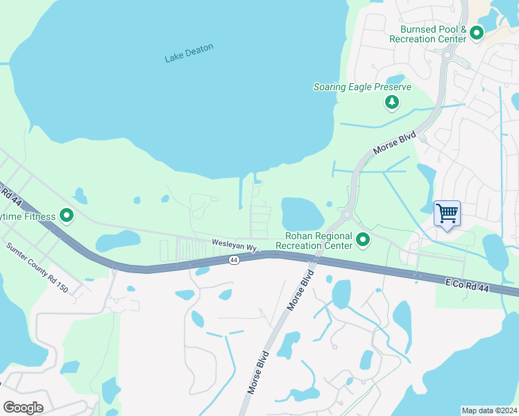 map of restaurants, bars, coffee shops, grocery stores, and more near 4992 County Road 146 in Wildwood
