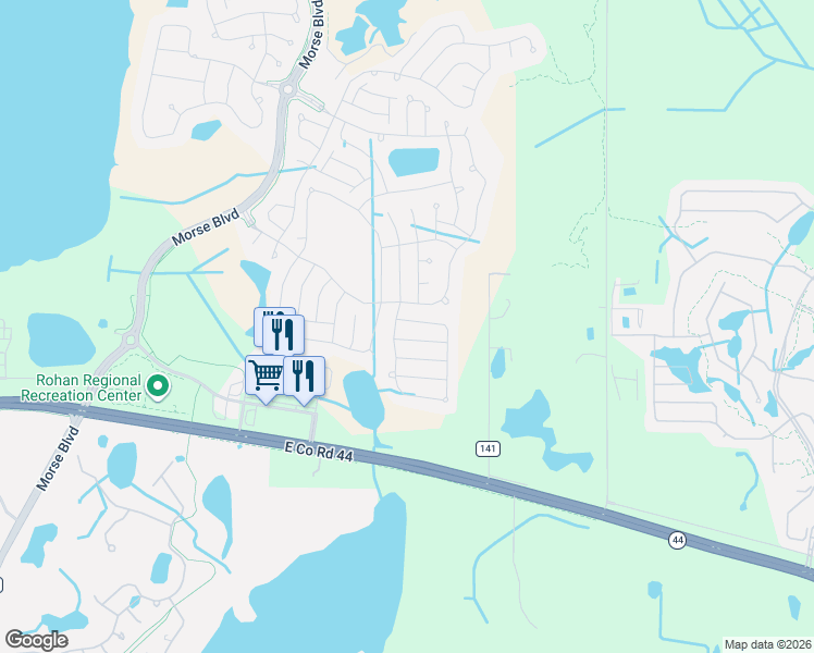 map of restaurants, bars, coffee shops, grocery stores, and more near 4593 Tuscaloosa Path in The Villages