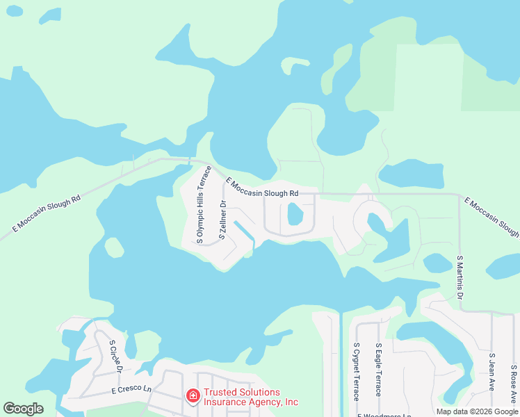 map of restaurants, bars, coffee shops, grocery stores, and more near 9200 East Windwood Loop in Inverness