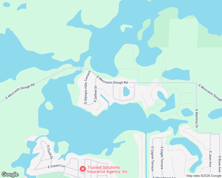 map of restaurants, bars, coffee shops, grocery stores, and more near 9210 East Windwood Loop in Inverness