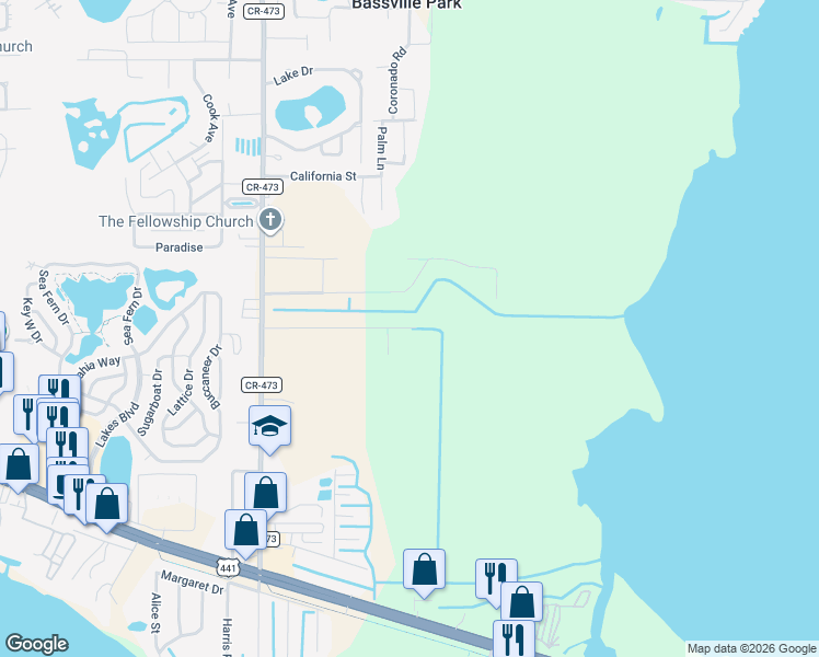map of restaurants, bars, coffee shops, grocery stores, and more near 11404 Pine Ridge Road in Leesburg