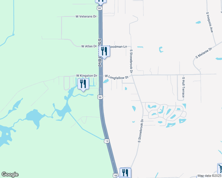 map of restaurants, bars, coffee shops, grocery stores, and more near 2431 South Suncoast Boulevard in Homosassa