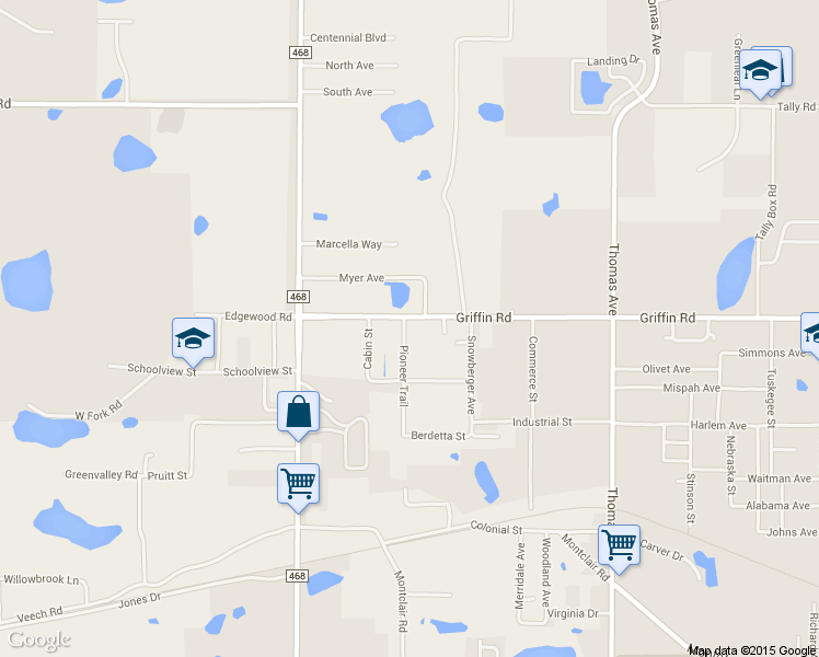 map of restaurants, bars, coffee shops, grocery stores, and more near 2729 Griffin Road in Leesburg