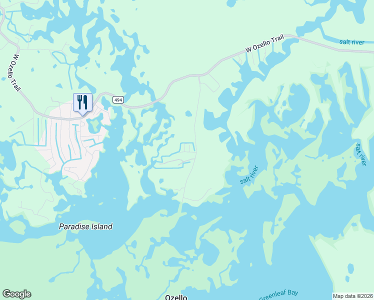 map of restaurants, bars, coffee shops, grocery stores, and more near 13488 West Hillbilly Lane in Crystal River