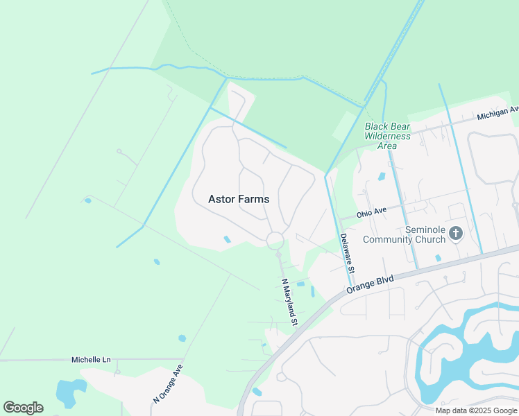 map of restaurants, bars, coffee shops, grocery stores, and more near 1658 Astor Farms Place in Sanford