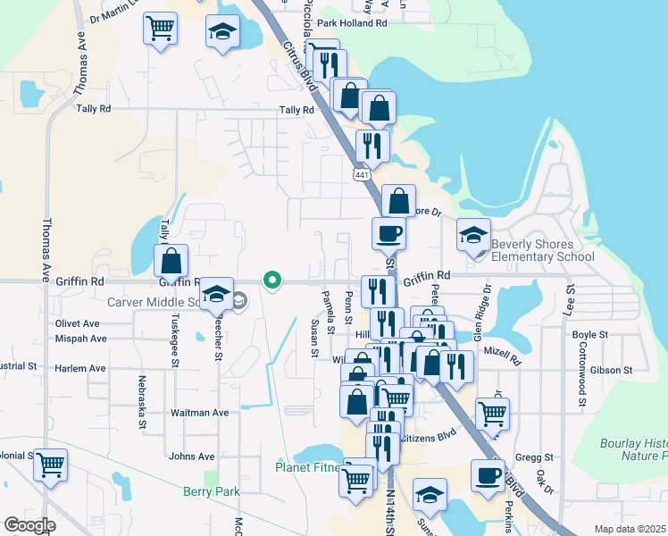 map of restaurants, bars, coffee shops, grocery stores, and more near 13 Herald Drive in Leesburg