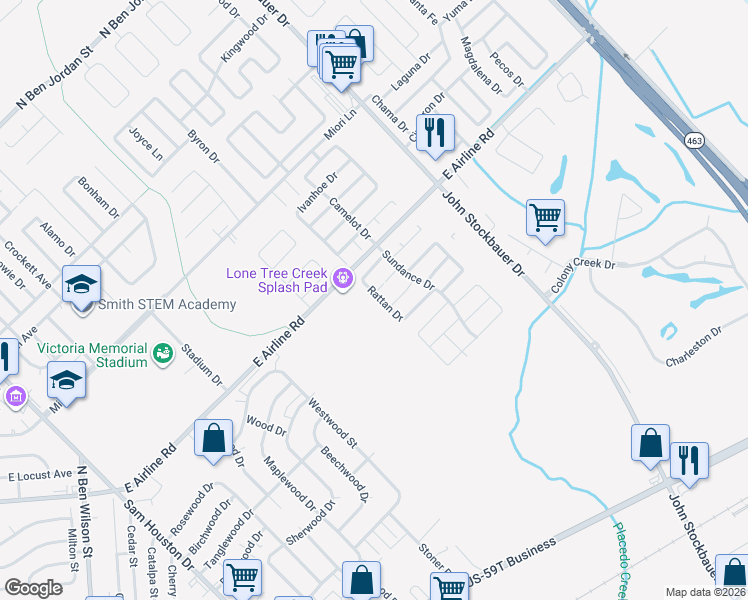 map of restaurants, bars, coffee shops, grocery stores, and more near 102 Windward Court in Victoria