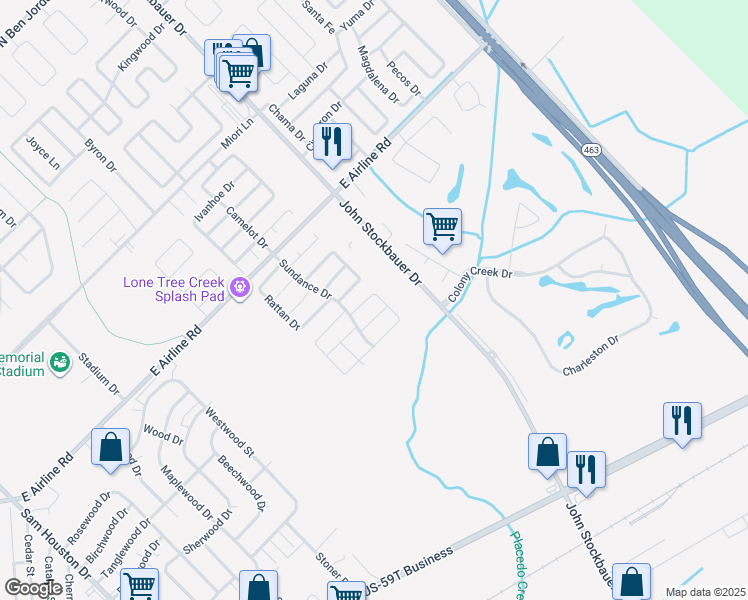 map of restaurants, bars, coffee shops, grocery stores, and more near 119 Waterford Drive in Victoria