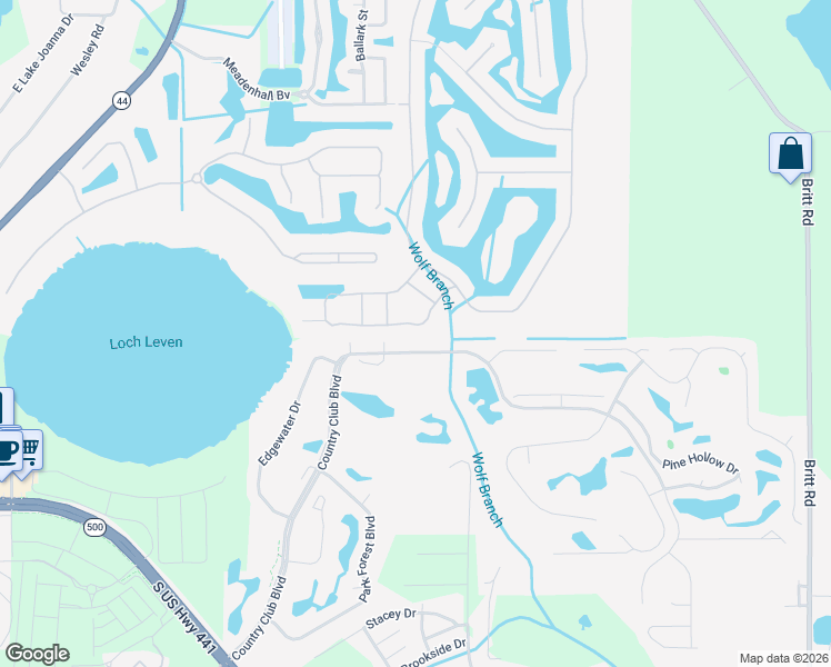 map of restaurants, bars, coffee shops, grocery stores, and more near 1851 Country Club Boulevard in Mount Dora
