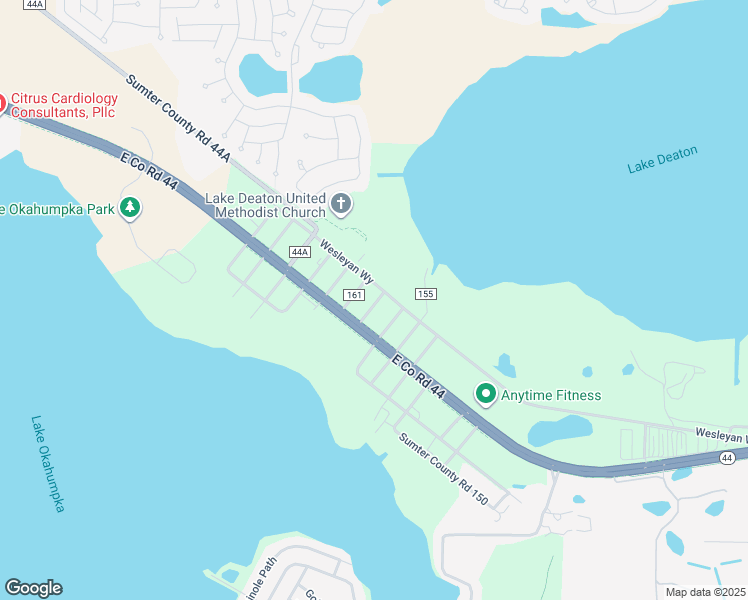 map of restaurants, bars, coffee shops, grocery stores, and more near 5068 County Road 159 in Wildwood
