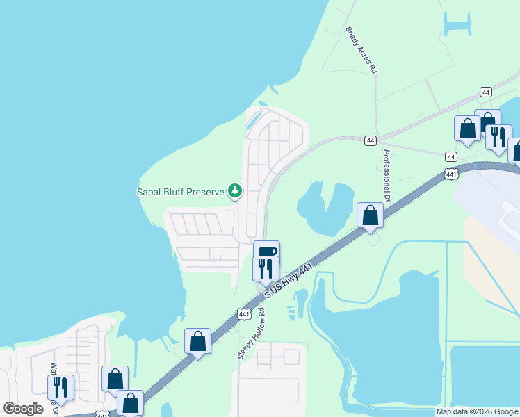 map of restaurants, bars, coffee shops, grocery stores, and more near 7437 Harbor View Drive in Leesburg