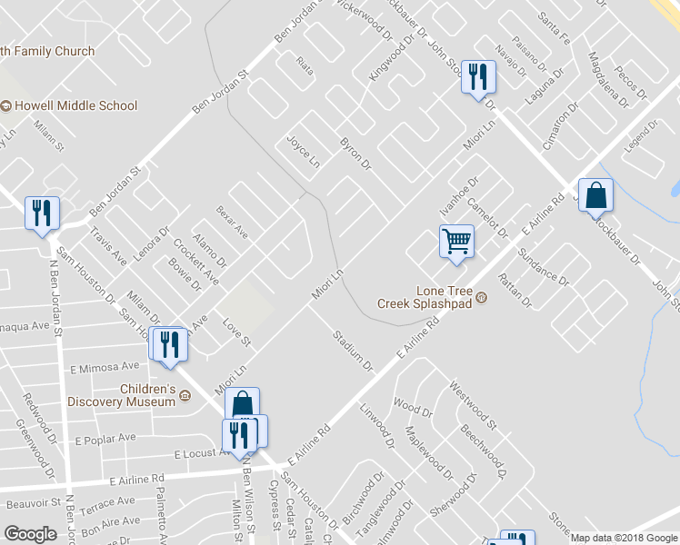 map of restaurants, bars, coffee shops, grocery stores, and more near 3499 Miori Lane in Victoria