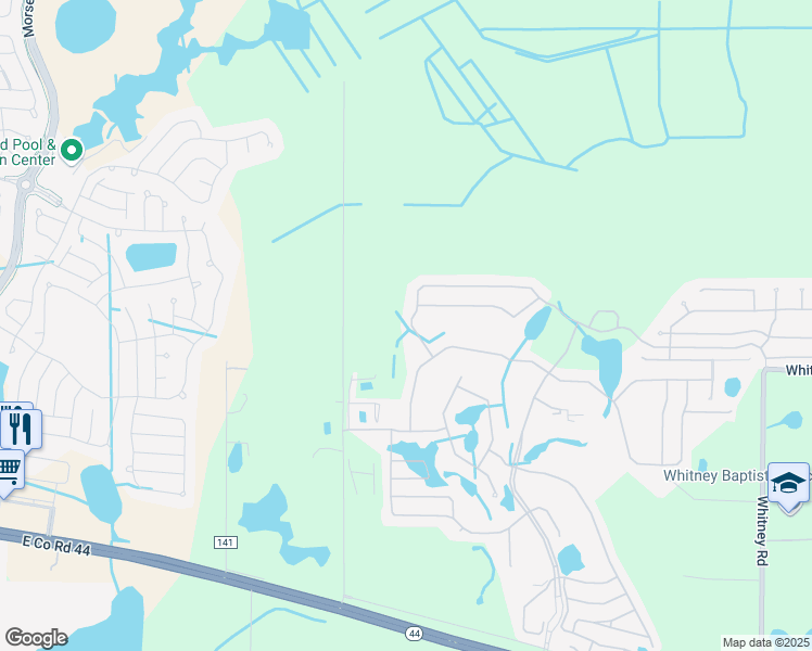 map of restaurants, bars, coffee shops, grocery stores, and more near 33029 Pennbrooke Parkway in Leesburg