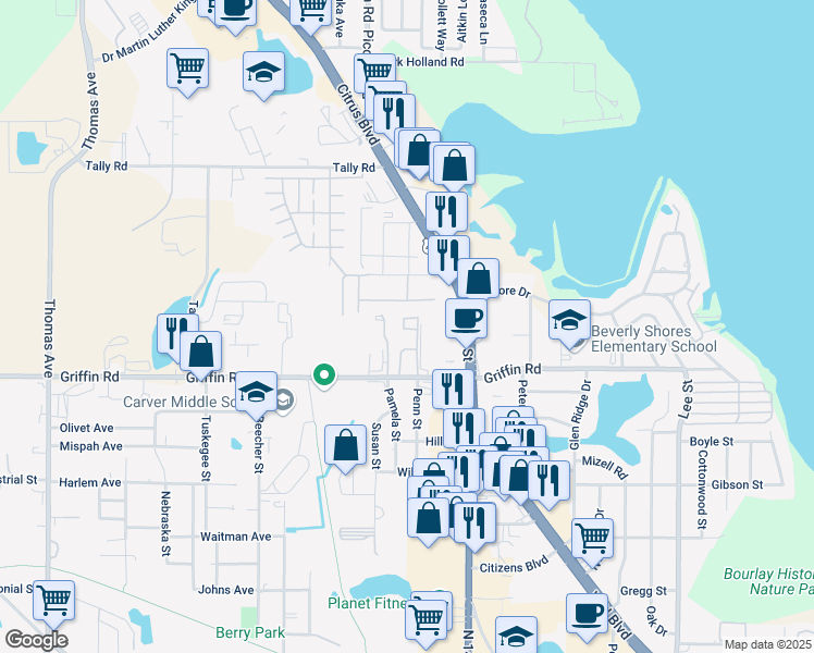 map of restaurants, bars, coffee shops, grocery stores, and more near 38 Herald Drive in Leesburg