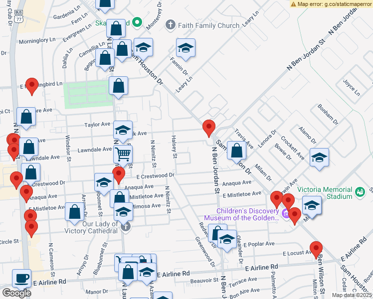map of restaurants, bars, coffee shops, grocery stores, and more near 1810 Rosemary Drive in Victoria