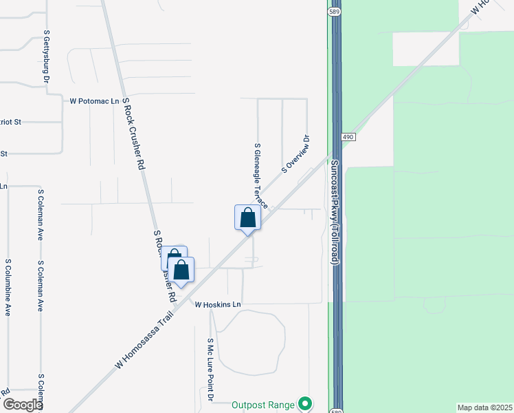 map of restaurants, bars, coffee shops, grocery stores, and more near 2101 South Overview Drive in Lecanto