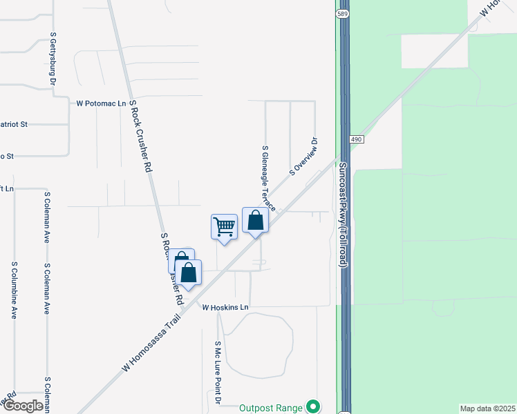map of restaurants, bars, coffee shops, grocery stores, and more near 2101 South Overview Drive in Lecanto