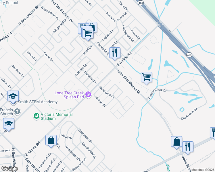 map of restaurants, bars, coffee shops, grocery stores, and more near 201 Sunset Drive in Victoria