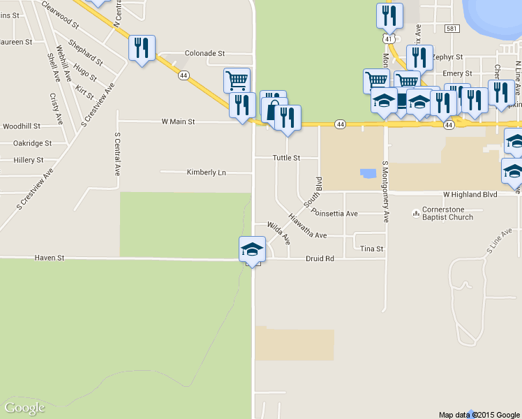 map of restaurants, bars, coffee shops, grocery stores, and more near 316 Pleasant Grove Road in Inverness