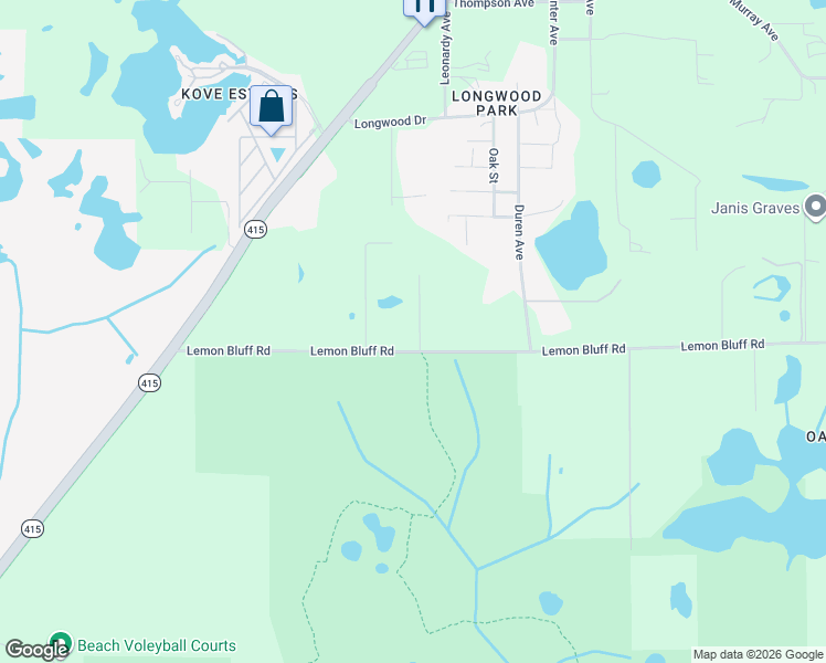 map of restaurants, bars, coffee shops, grocery stores, and more near 280 Lemon Bluff Road in Osteen