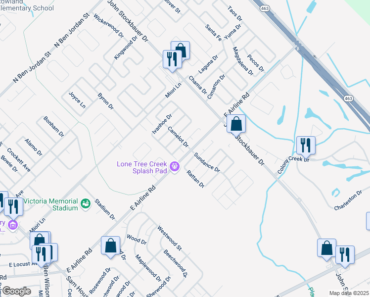 map of restaurants, bars, coffee shops, grocery stores, and more near 102 Inverness Drive in Victoria