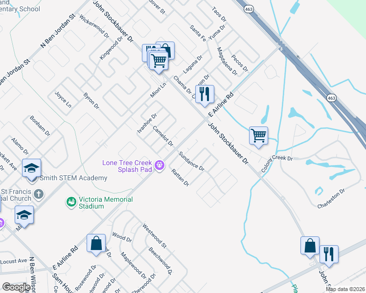 map of restaurants, bars, coffee shops, grocery stores, and more near 201 Sunset Drive in Victoria