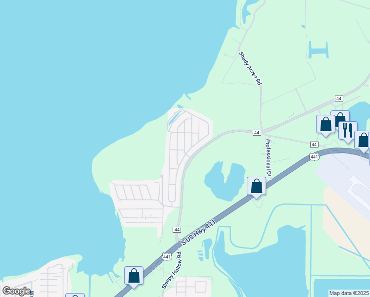 map of restaurants, bars, coffee shops, grocery stores, and more near 7433 Harbor View Drive in Leesburg