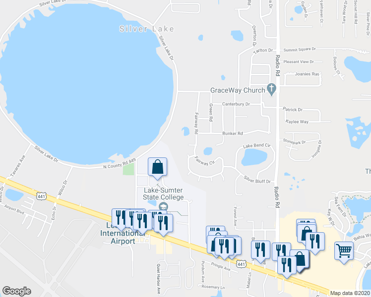 map of restaurants, bars, coffee shops, grocery stores, and more near 9712 Mark Lane in Leesburg