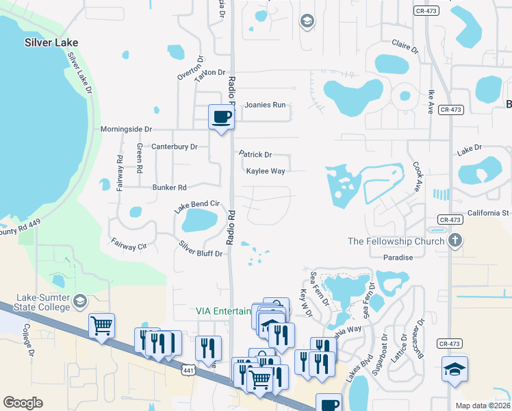 map of restaurants, bars, coffee shops, grocery stores, and more near 10305 Pebblestone Court in Leesburg