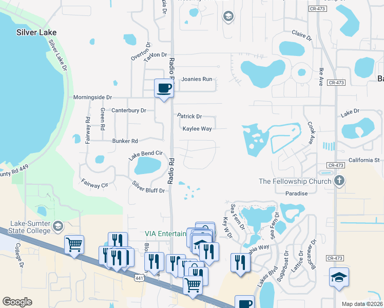 map of restaurants, bars, coffee shops, grocery stores, and more near 10313 Pebblestone Court in Leesburg