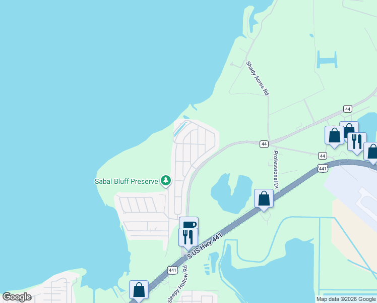 map of restaurants, bars, coffee shops, grocery stores, and more near 7433 Harbor View Drive in Leesburg