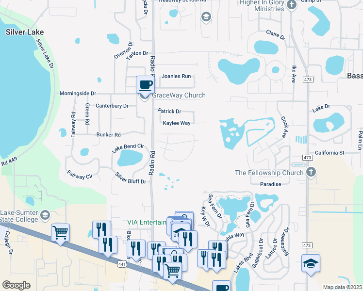 map of restaurants, bars, coffee shops, grocery stores, and more near 10408 Stonepark Drive in Leesburg