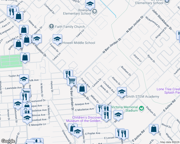 map of restaurants, bars, coffee shops, grocery stores, and more near 2004 Mission Drive in Victoria