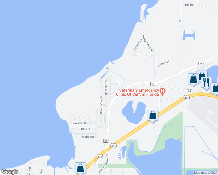 map of restaurants, bars, coffee shops, grocery stores, and more near 7433 Harbor View Drive in Leesburg