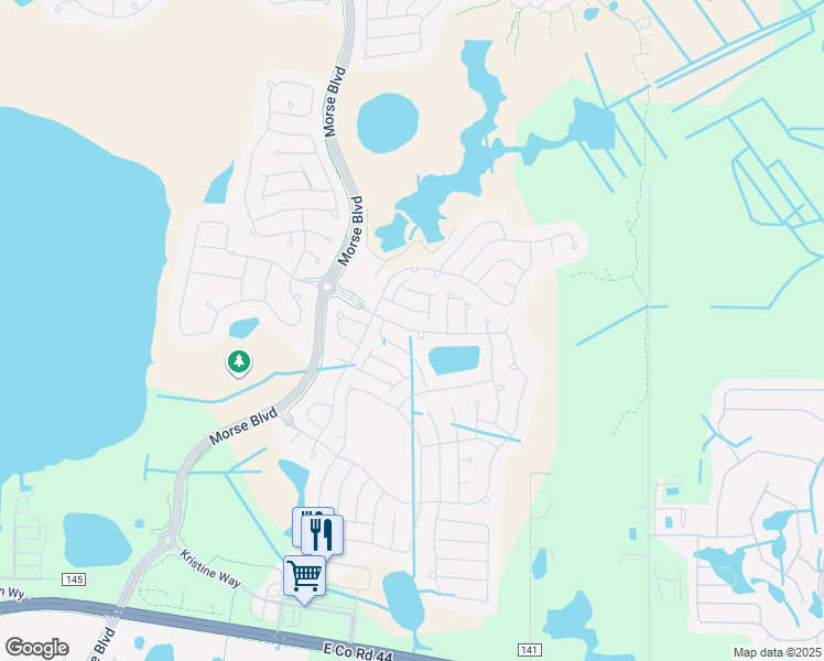 map of restaurants, bars, coffee shops, grocery stores, and more near Deskin Lane in Wildwood