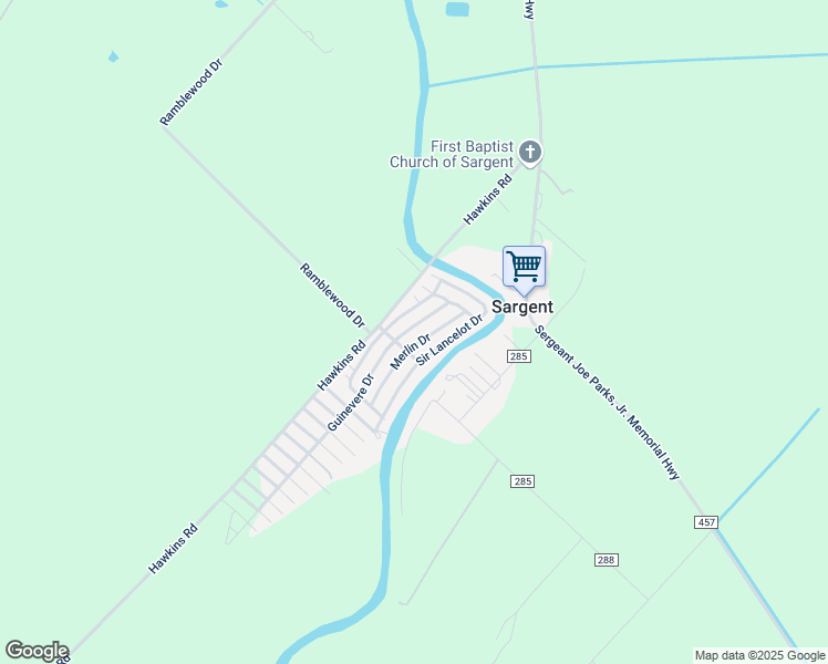 map of restaurants, bars, coffee shops, grocery stores, and more near 84 Guinevere Drive in Sargent