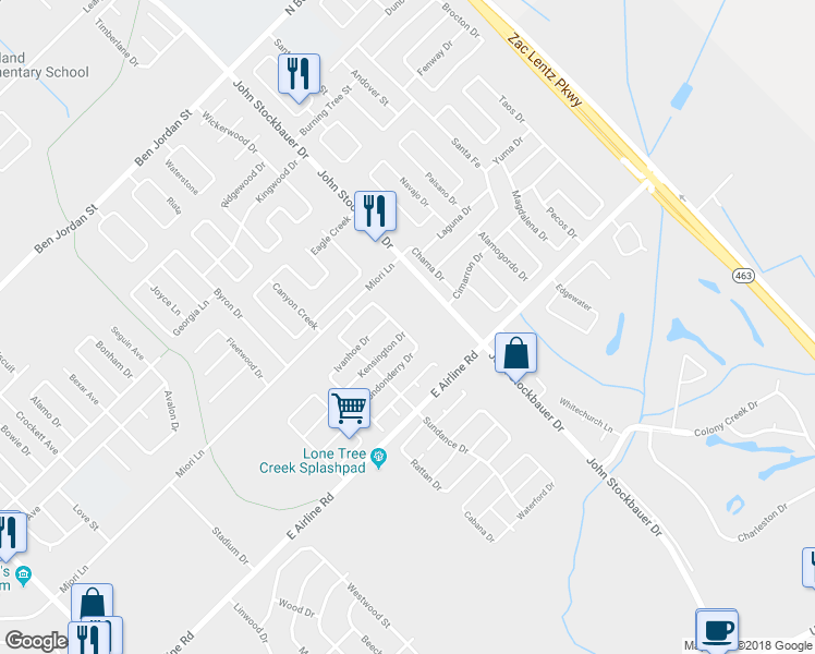 map of restaurants, bars, coffee shops, grocery stores, and more near 301 Londonderry Drive in Victoria