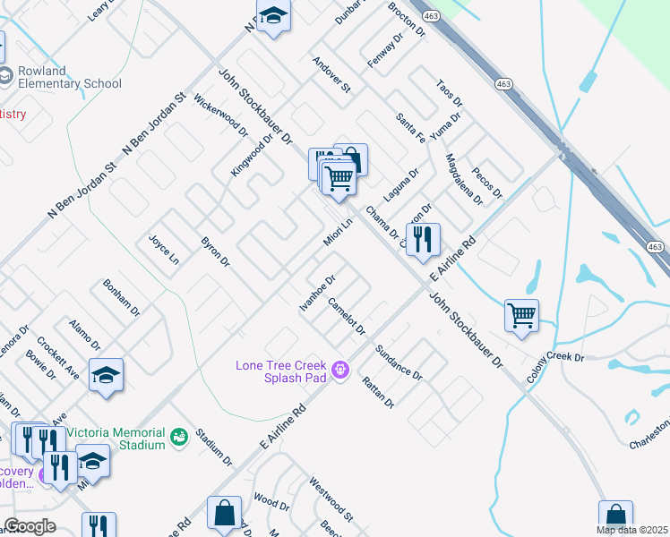 map of restaurants, bars, coffee shops, grocery stores, and more near 513 Ivanhoe Drive in Victoria