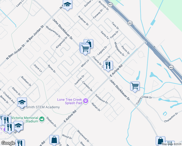 map of restaurants, bars, coffee shops, grocery stores, and more near 301 Londonderry Drive in Victoria