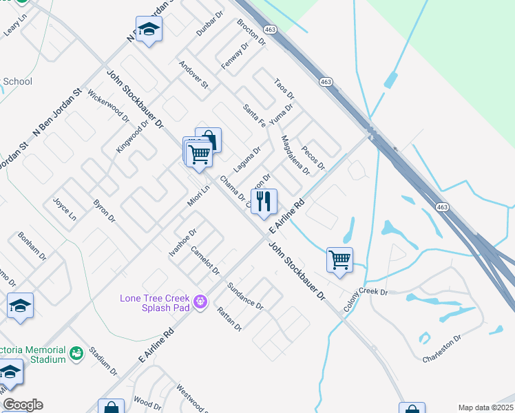 map of restaurants, bars, coffee shops, grocery stores, and more near 107 Montezuma Drive in Victoria