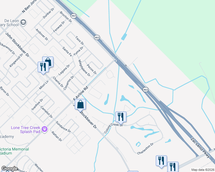 map of restaurants, bars, coffee shops, grocery stores, and more near 311 Legend Drive in Victoria